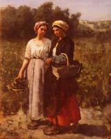 Jules Breton - Les Vendanges A Chateau-Lagrange